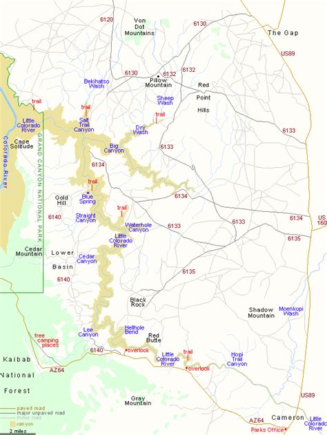 Map of the Little Colorado River, Arizona