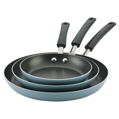 Farberware 3-Piece Set Easy Clean Aluminum Nonstick Frying Pans/Fry Pans/Skillet, Aqua - Walmart.com