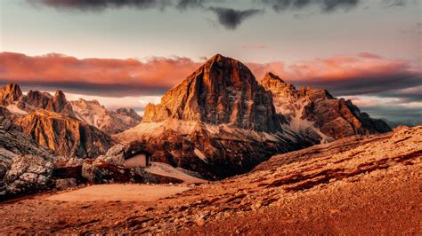 Dolomite mountains Wallpaper 4K, Summer, Italian Alps, Sunset