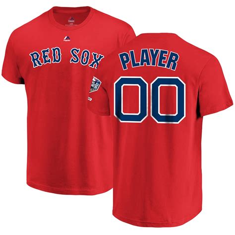 Majestic Boston Red Sox Red 2018 World Series Champions Custom Name & Number T-Shirt