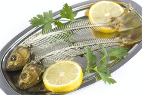 Fish bones stock photo. Image of food, plate, green, meal - 3783396