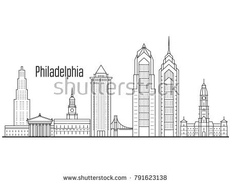 Philadelphia Skyline Drawing at PaintingValley.com | Explore collection of Philadelphia Skyline ...