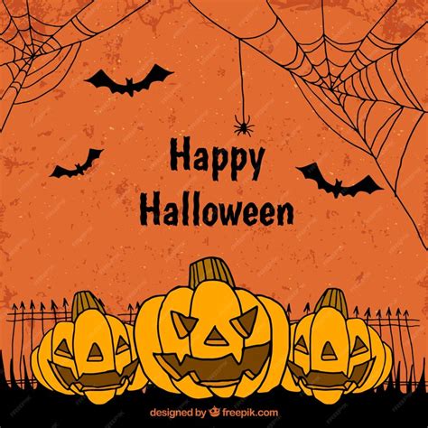 Free Vector | Orange halloween background