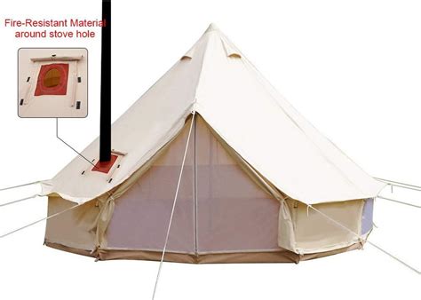 TentHome 4-Season Waterproof Cotton Bell Tent With Stove Hole on Roof ...