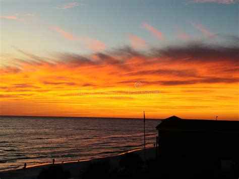 Beach House sunset stock image. Image of calm, beach - 177278787