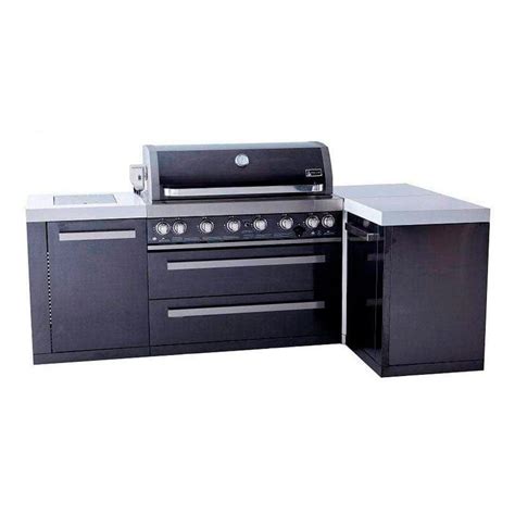 Mont Alpi 805 Black Stainless Steel Island with 90 Degree Corner / 6 ...