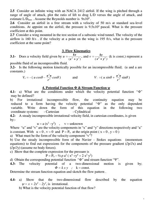 SOLUTION: Examples and solutions for incompressible inviscid fluid flow ...