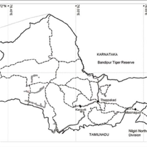 Map of Mudumalai Tiger Reserve. | Download Scientific Diagram