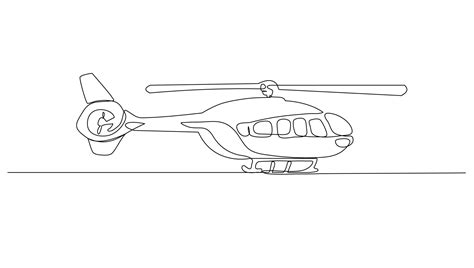 Continuous Line Art Air Transport Helicopter 21337404 Vector Art at Vecteezy