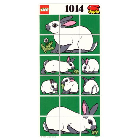 LEGO White Duplo Mosaic Puzzle Card Rabbit | Brick Owl - LEGO Marketplace