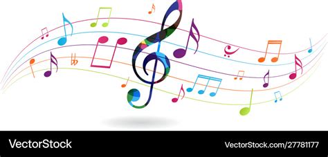 Colorful music notes background isolated on white Vector Image