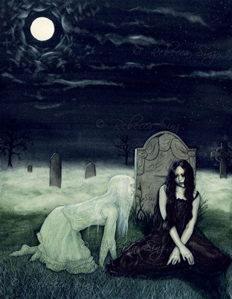 Moonlight Apparition PRINT Print Gothic Ghost Cemetery Fantasy | Etsy