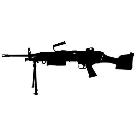 22.8*9.1CM SAW Machine Gun Silhouette Car Sticker Decal Cartoon Gun Enthusiast Motorcycle ...