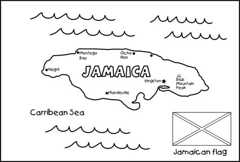 Jamaica Map coloring page - Download, Print or Color Online for Free