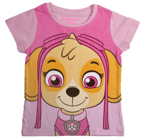 Paw Patrol T Shirt With Face Mask Short Sleeve Top Skye Chase Marshall ...