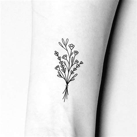 Wildflower Temporary Tattoo / Sternum Tattoo / Floral Tattoo / - Etsy