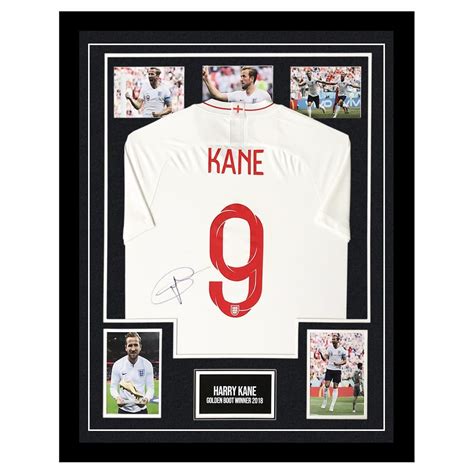 Signed Harry Kane Shirt Framed - Golden Boot Winner 2018 Jersey