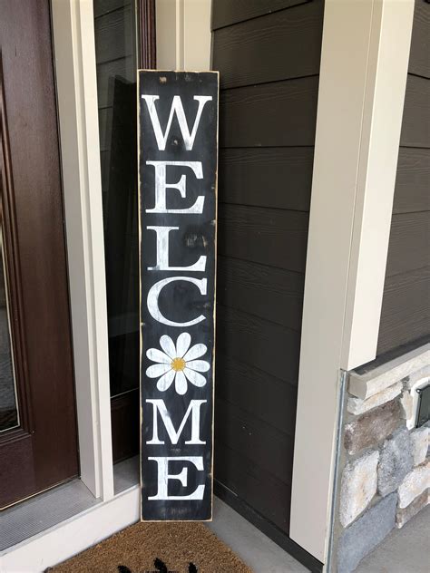 Welcome Sign. Vertical Welcome Porch Sign/ Front Door Welcome - Etsy