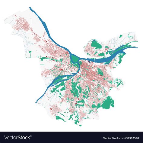 Belgrade map detailed map of city Royalty Free Vector Image