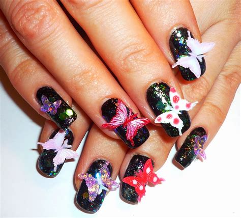 One Hundred Styles: Butterfly 3d Nail Art Design