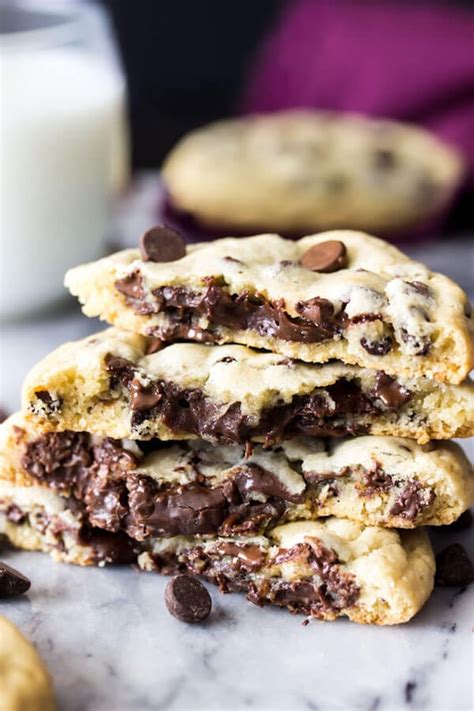 Fudge Filled Chocolate Chip Cookies - Oh Sweet Basil