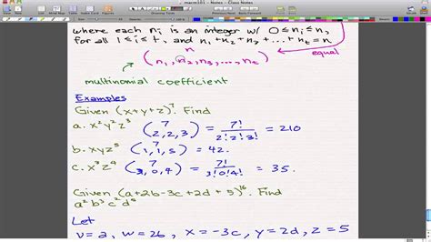 Discrete Math 1 - Tutorial 10 Multinomial Theorem Examples - YouTube