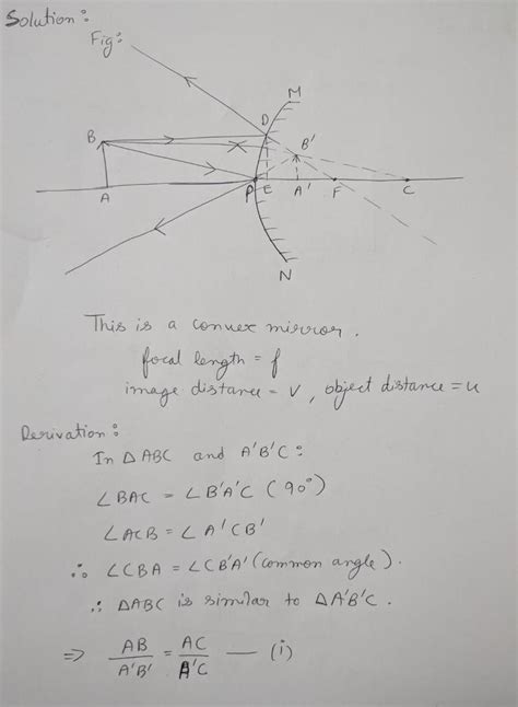 . Derive mirror equation a convex mirror Using it, show that a convex ...