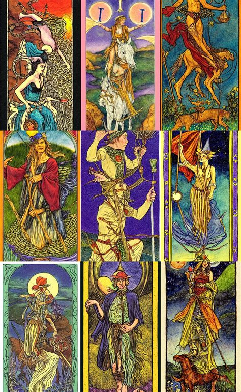 rider waite tarot deck art the fool, art by pamela | Stable Diffusion ...