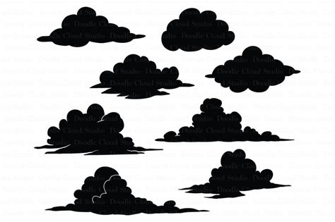 Clouds SVG files for Silhouette Cameo and Cricut. Clouds Weather svg & png, Cartoon Clouds ...