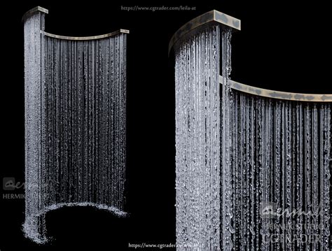 Waterfall Wall Rain Curtain Fountains 3D model | CGTrader