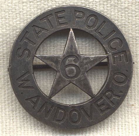 Great 1900 Ohio State Police, West Andover Badge: Flying Tiger Antiques Online Store