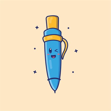 Cute cartoon pen in vector illustration 10556112 Vector Art at Vecteezy