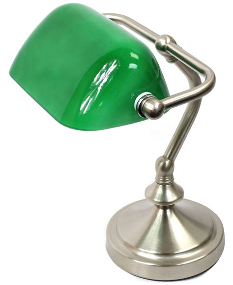 Simple Designs Traditional Mini Banker's Lamp with Glass Shade - Green | Bankers lamp, Glass ...
