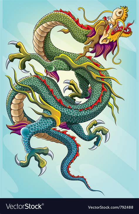 Chinese dragon painting Royalty Free Vector Image