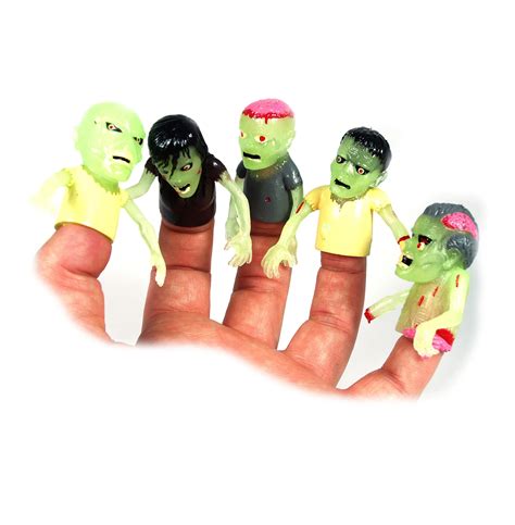 ZOMBIE Finger Puppets 5 FIGURE SET - FISTFUL Of ZOMBIES HORROR PUPPET ...