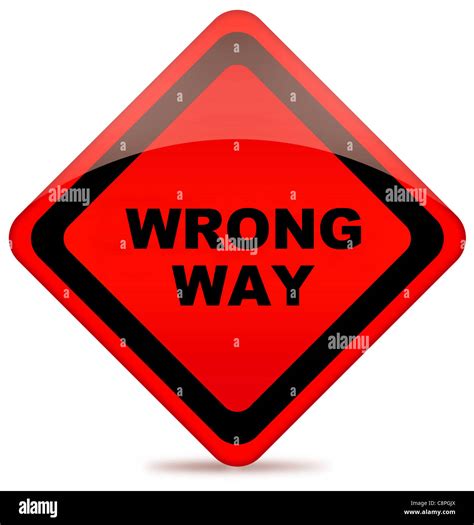 Wrong way road sign Stock Photo - Alamy