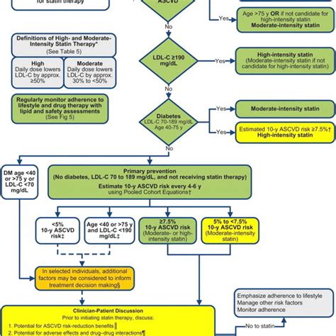 Summary of statin initiation recommendations for the treatment of blood ...