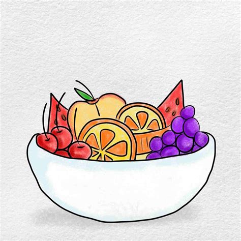 How to Draw a Fruit Bowl - HelloArtsy