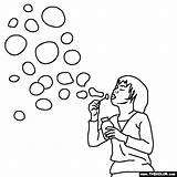 Blowing Bubbles Coloring Page  Pages To Print sketch template