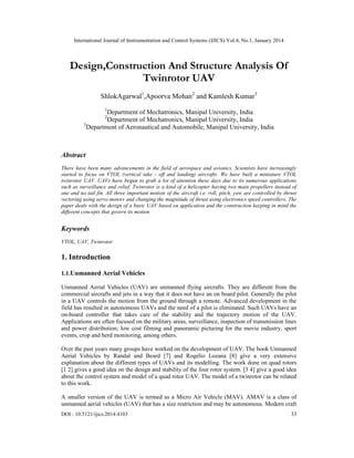 Design,Construction And Structure Analysis Of Twinrotor UAV | PDF