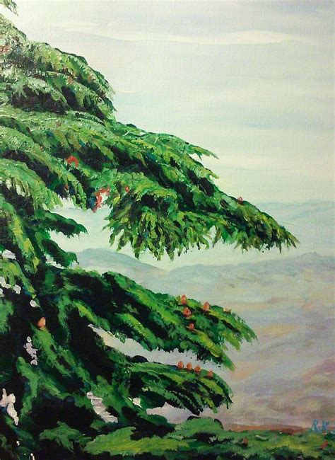 The Cedar Tree Painting by Ray Khalife