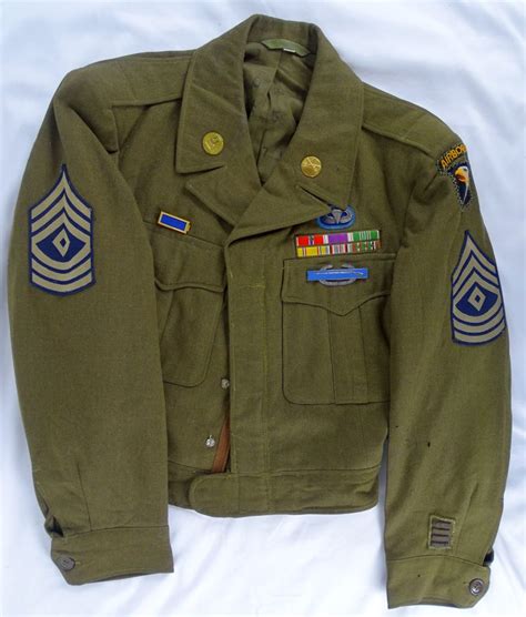 WWII 101st Airborne Division 502nd Parachute Infantry Regiment First Sergeant Uniform With Gaunt ...