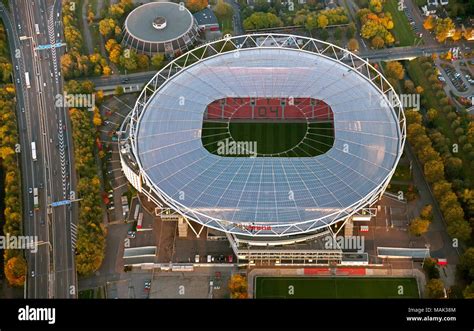 Aerial view, BayArena, formerly Ulrich Haberland Stadium, Bayer 04 ...