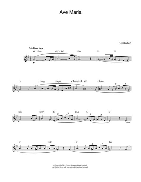 Franz Schubert "Ave Maria" Sheet Music for Guitar Chords/Lyrics ...