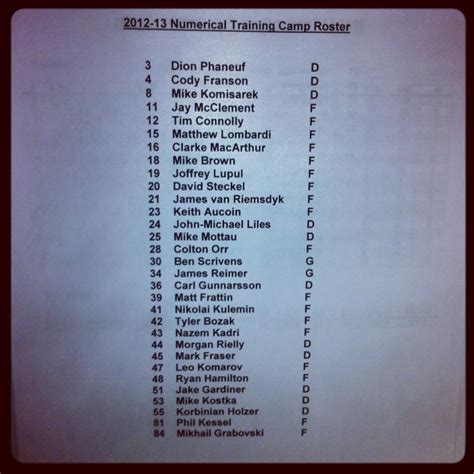 Toronto Maple Leafs on Twitter: "Here is the #Leafs numerical training camp roster #TMLtalk http ...