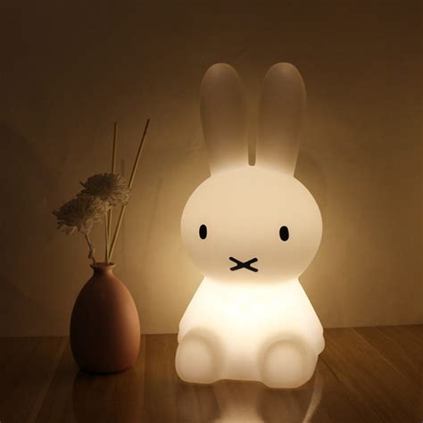 50 سم 16 لونًا متغيرًا Miffy Lamp Rabbit LED Night Light Glow Furniture ...