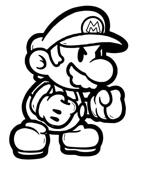 Mario Kick Boxing Coloring Page - Free Printable Coloring Pages for Kids