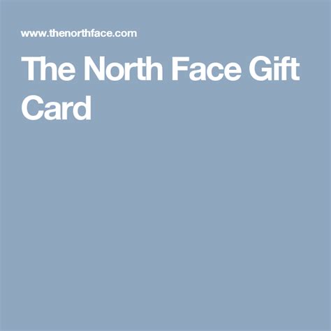 The North Face Gift Card | Gift card, Face gift, The north face