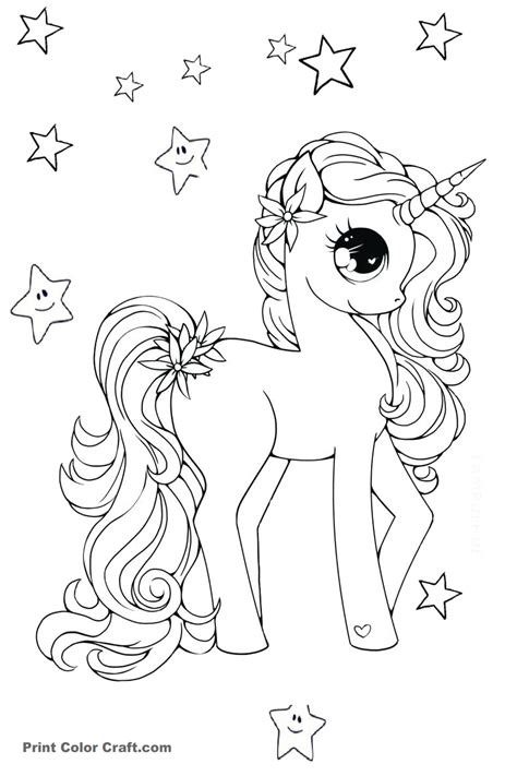 Girly Unicorn coloring pages for girls - Print Color Craft