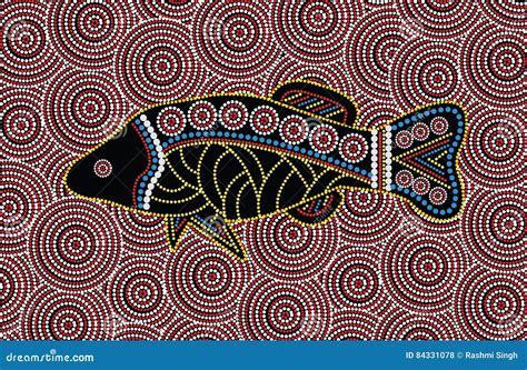 Aboriginal Dot Art Fish Royalty-Free Stock Photography | CartoonDealer.com #14894441